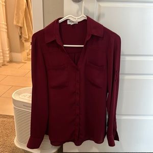 Express burgundy portofino shirt